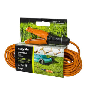 50ft Extension Cord with Connector Safety Seal Protector Weatherproof - 14/3 Gauge - Rated for Outdoors - ETL Listed