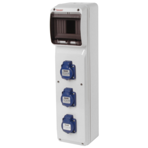 IP54 Industrial enclosure cabled, 6 modules 16A/32A