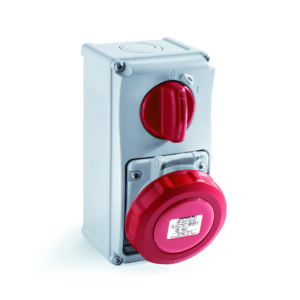 IP67 Switched Interlocked Wall Mounted Socket Vertical, 32A 380-440V